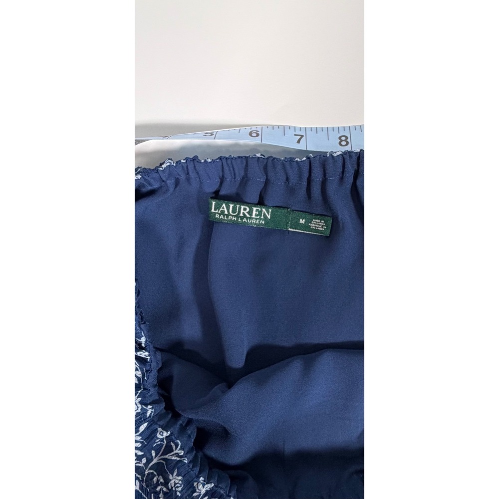 Lauren Ralph Lauren Women's M Blue Floral Tiered Midi Skirt Cottagecore Boho - Picture 4 of 6